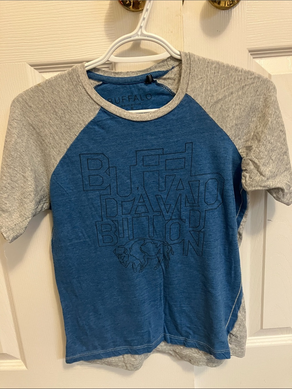 Buffalo David Bitton Blue & Gray Raglan Graphic Tee